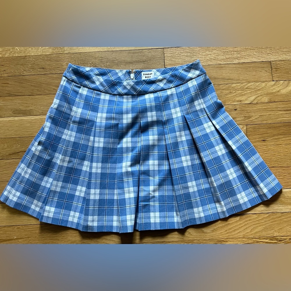 Sunday Best Blue Plaid Women's Skirt